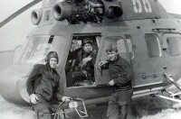 На заправке.